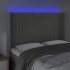 Cabecero con LED de terciopelo gris claro 147x16x118/128