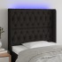 Cabecero con LED de tela negro 103x16x118/128