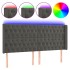 Cabecero con LED de terciopelo gris oscuro 183x16x118/128