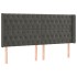 Cabecero con LED de terciopelo gris oscuro 183x16x118/128