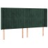 Cabecero con LED de terciopelo verde oscuro 203x16x118/128