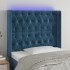 Cabecero con LED de terciopelo azul oscuro 93x16x118/128