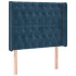 Cabecero con LED de terciopelo azul oscuro 93x16x118/128