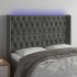 Cabecero con LED de terciopelo gris oscuro 163x16x118/128