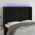 Cabecero con LED de terciopelo negro 147x16x118/128