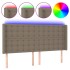 Cabecero con LED de tela gris taupe 183x16x118/128