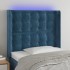Cabecero con LED de terciopelo azul oscuro 103x16x118/128