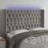 Cabecero con LED de terciopelo gris claro 147x16x118/128