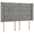 Cabecero con LED de terciopelo gris claro 147x16x118/128