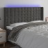 Cabecero con LED de terciopelo gris oscuro 163x16x118/128