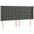 Cabecero con LED de terciopelo gris oscuro 163x16x118/128