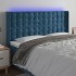Cabecero con LED de terciopelo azul oscuro 163x16x118/128