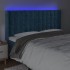 Cabecero con LED de terciopelo azul oscuro 163x16x118/128