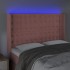 Cabecero con LED de terciopelo rosa 147x16x118/128