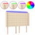 Cabecero con LED de tela color crema 147x16x118/128