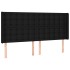 Cabecero con LED de tela negro 183x16x118/128