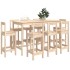Set de bar 9 piezas madera maciza de