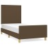 Estructura de cama sin colchón tela marrón oscuro 90x190