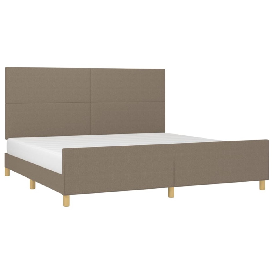 Cama sin colchón tela gris taupe 200x200
