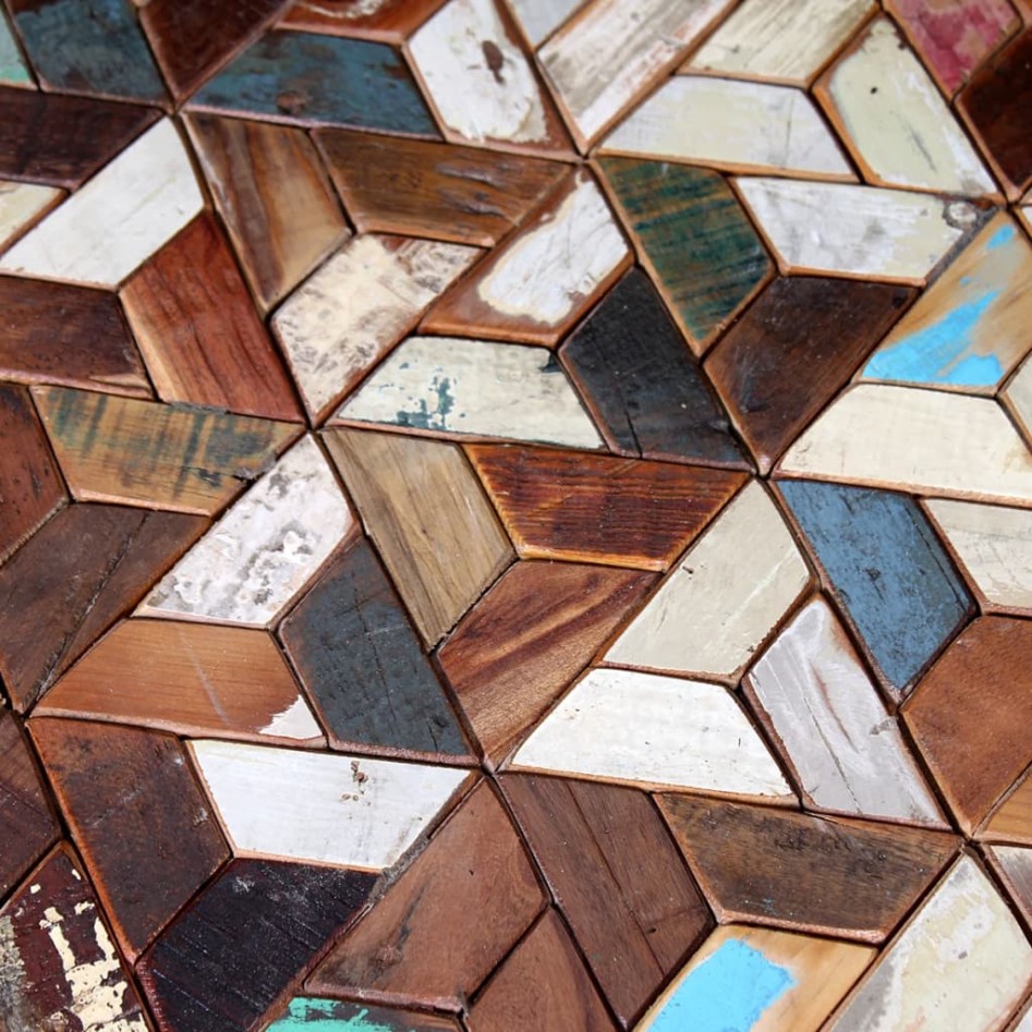 Set de mesas de centro 3 unidades madera reciclada