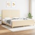 Cama sin colchón tela color crema 180x200