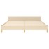 Cama sin colchón tela color crema 180x200