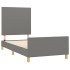 Estructura de cama sin colchón tela gris oscuro 90x200