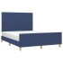 Cama sin colchón tela azul 140x190