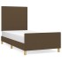 Estructura de cama sin colchón tela marrón oscuro 90x200