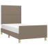 Estructura de cama sin colchón tela gris taupe 90x190