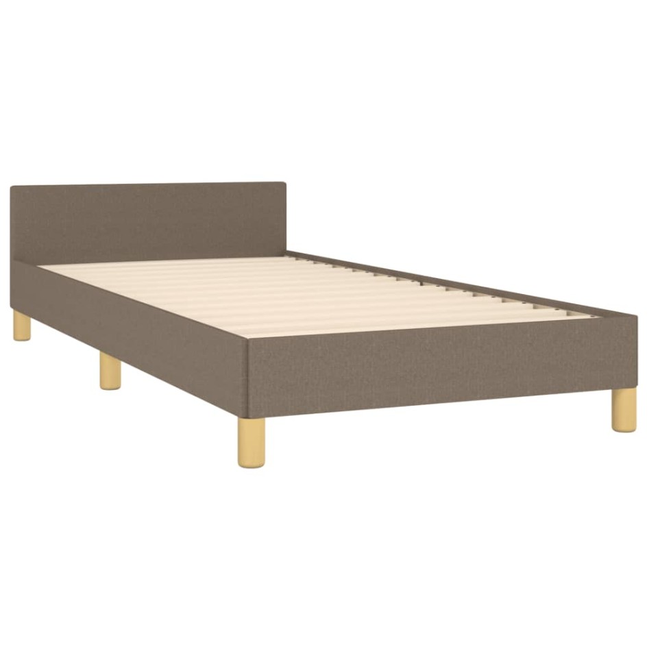 Estructura de cama sin colchón tela gris taupe 100x200