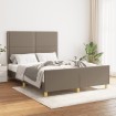 Cama sin colchón tela gris taupe 140x200 cm