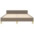 Cama sin colchón tela gris taupe 140x200