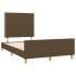 Estructura de cama sin colchón tela marrón oscuro 120x200