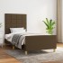 Estructura de cama sin colchón tela marrón oscuro 90x190