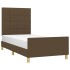 Estructura de cama sin colchón tela marrón oscuro 90x190