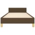 Estructura de cama sin colchón tela marrón oscuro 90x190