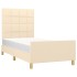 Estructura de cama sin colchón tela crema 90x190