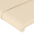 Estructura de cama sin colchón tela crema 90x190