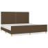 Cama sin colchón tela marrón oscuro 200x200
