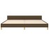 Cama sin colchón tela marrón oscuro 200x200