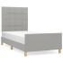 Estructura de cama sin colchón tela gris claro 90x190