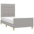 Estructura de cama sin colchón tela gris claro 90x190
