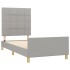 Estructura de cama sin colchón tela gris claro 90x190