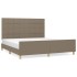 Cama sin colchón tela gris taupe 160x200