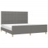 Cama sin colchón de tela gris oscuro 180x200
