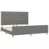 Cama sin colchón de tela gris oscuro 180x200