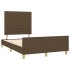 Estructura de cama sin colchón tela marrón oscuro 120x200