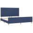 Cama sin colchón tela azul 160x200