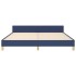 Cama sin colchón tela azul 160x200